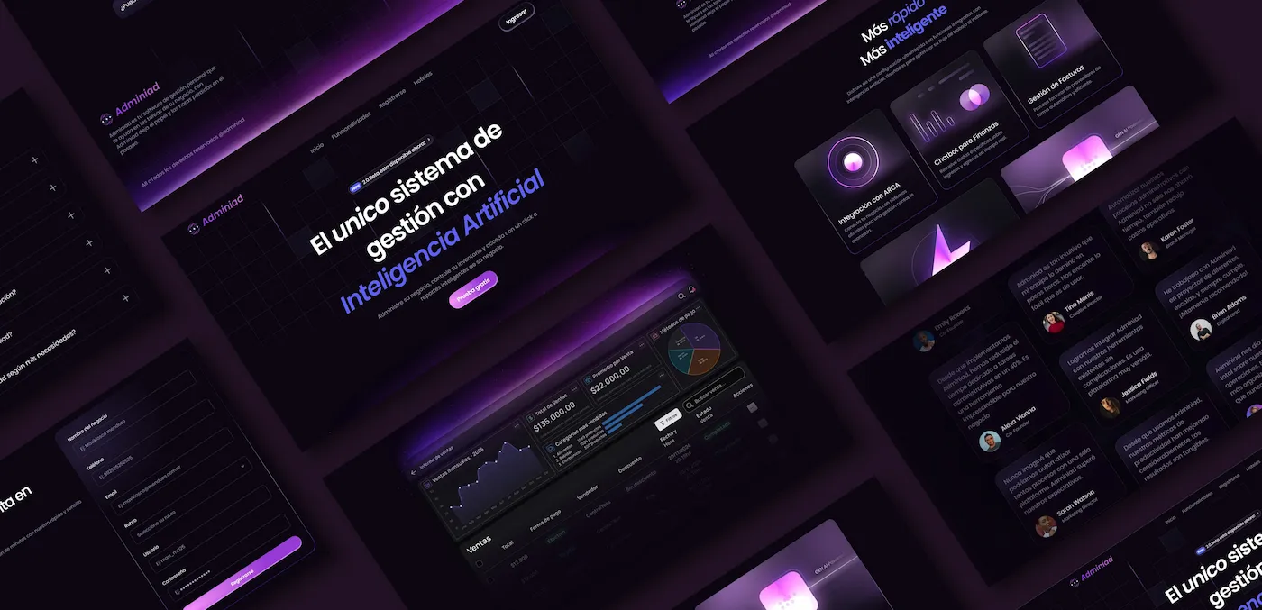 Composición de imagenes de la landing page de Adminiad