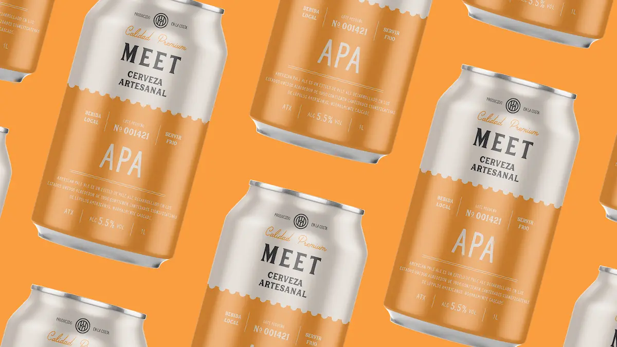 Composición de latas Cerveza Meet