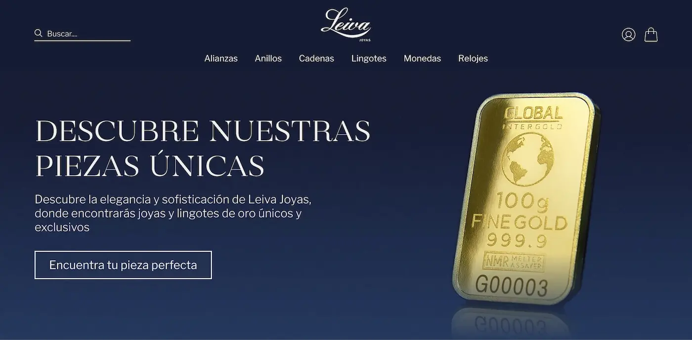 Portada de la tienda online de Leiva Joyas
